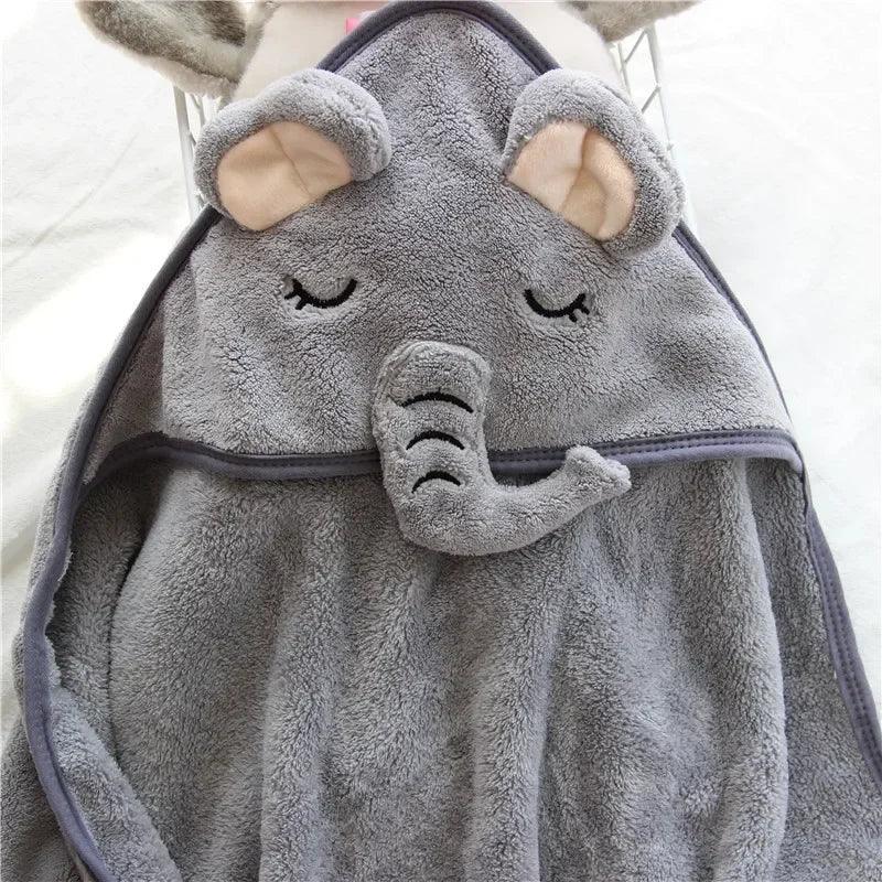 Baby Hooded Bath Towels Cartoon Animal Newborn Soft Towel Blanket Toddler Bathrobe Warm Sleeping Swaddle Wrap for Boys Girls