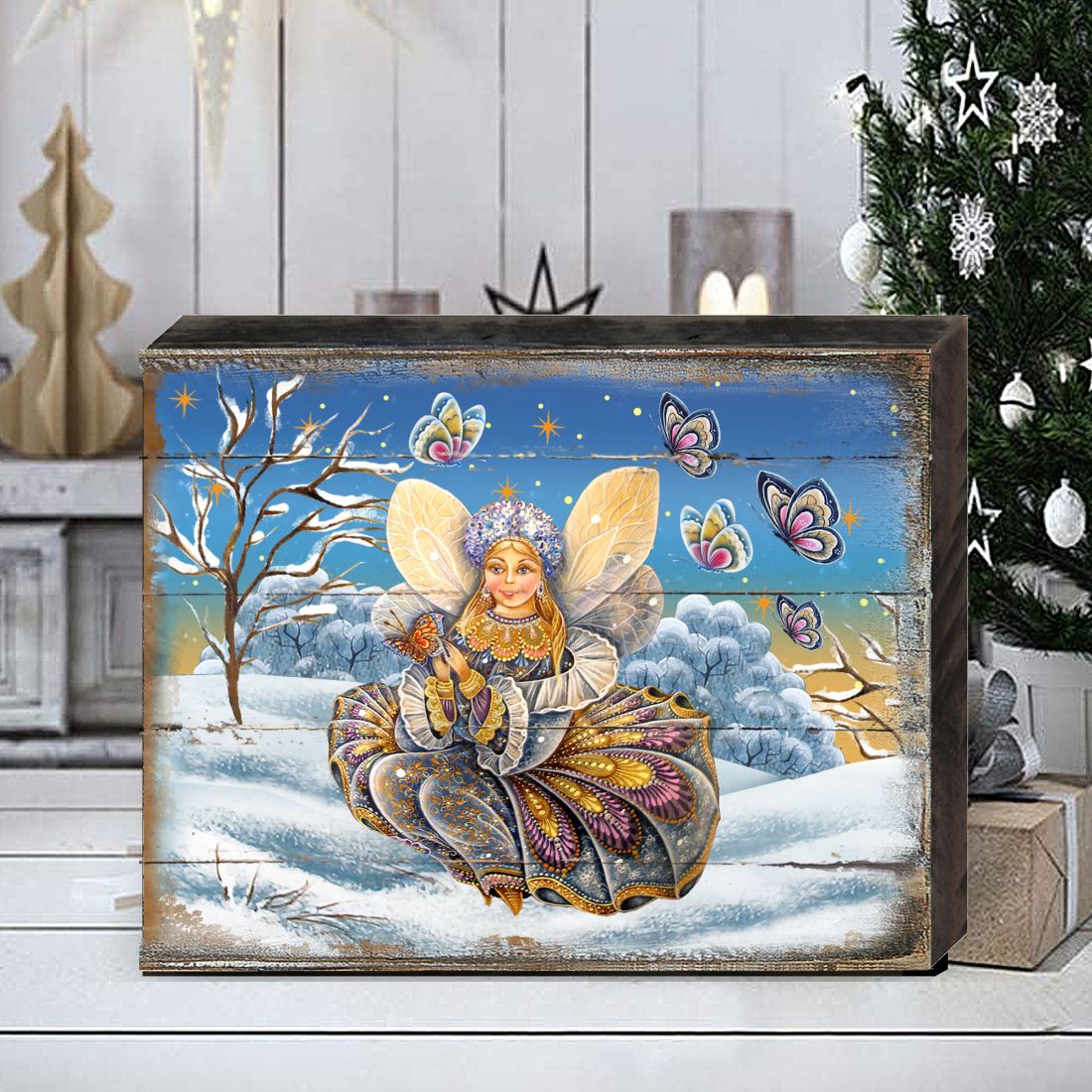 Butterfly Fairy Wooden Wall Art by G. DeBrekht - Nature Wildlife Decor - 8173562B