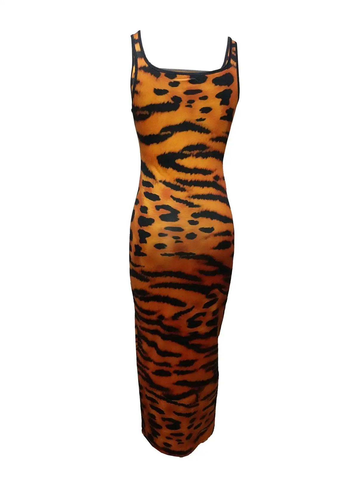 Ladies' Tiger Print Slim Fit Casual Dress - Lootquake