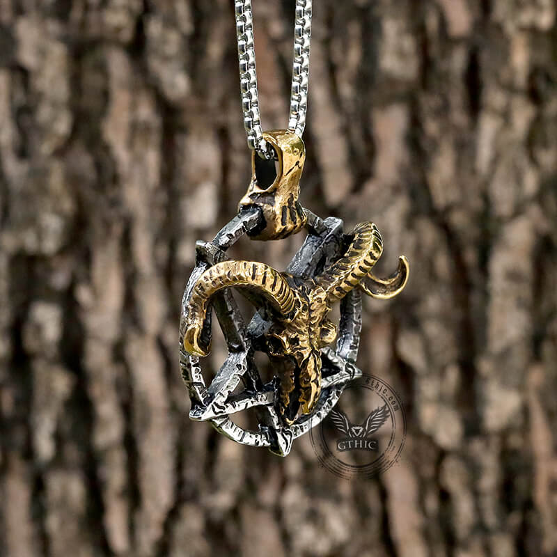 Baphomet Goat Head Stainless Steel Satan Pendant