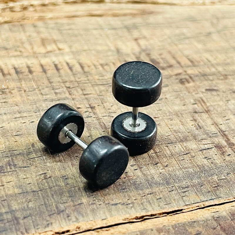 Pendientes de madera natural con forma de barra