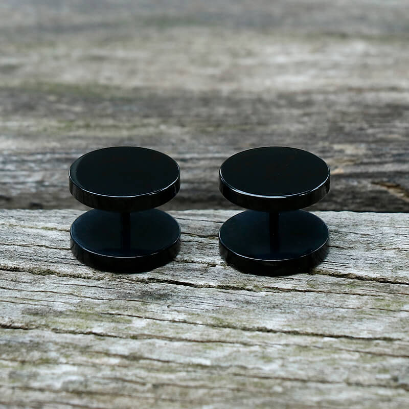 Pendientes de acero inoxidable con forma de barra y tornillo