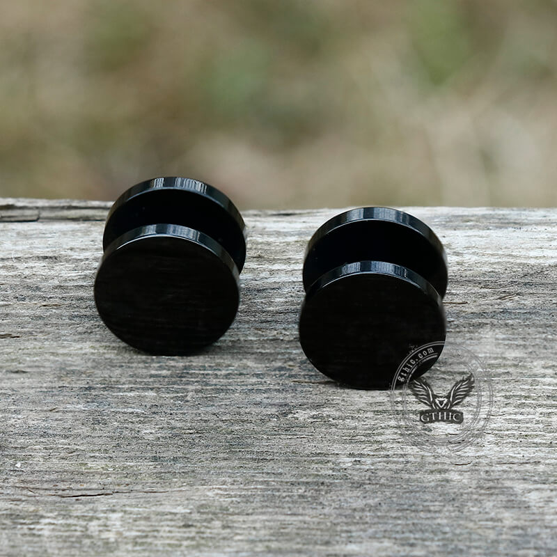 Pendientes de acero inoxidable con forma de barra y tornillo