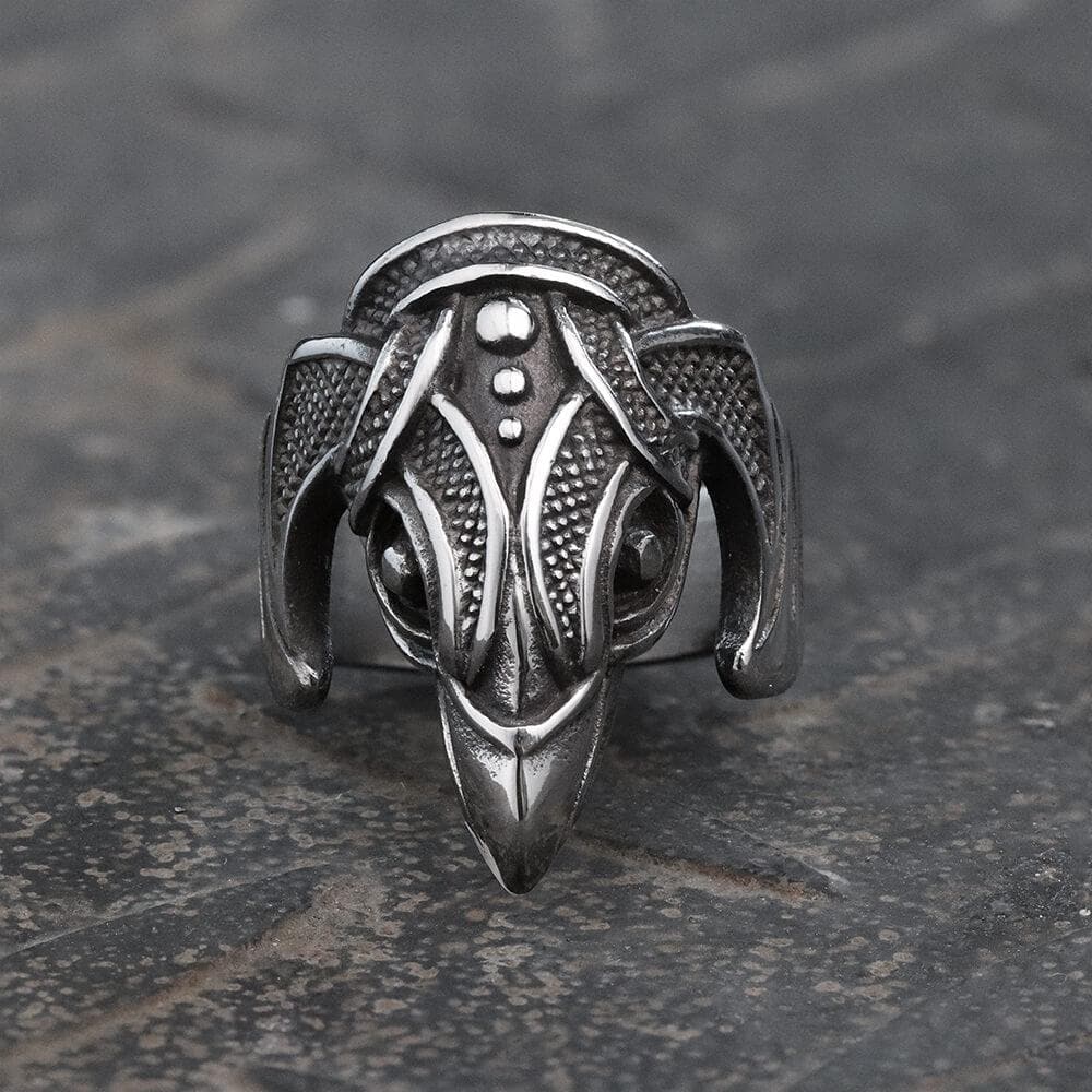 Anillo vikingo de acero inoxidable Battle Raven