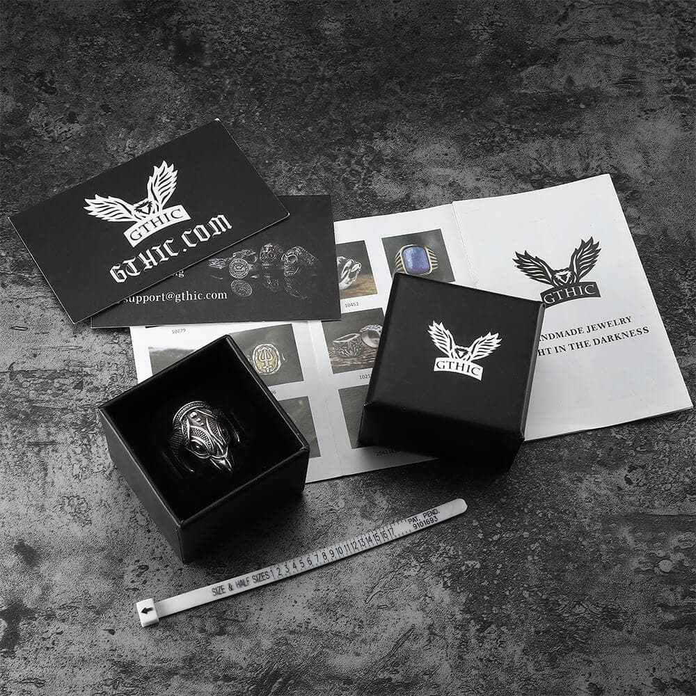 Anillo vikingo de acero inoxidable Battle Raven