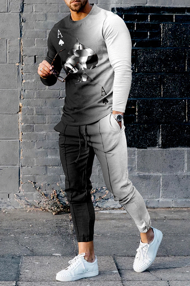 European And American Multi-color Long Sleeve Casual Sports Men Suit - Lootquake