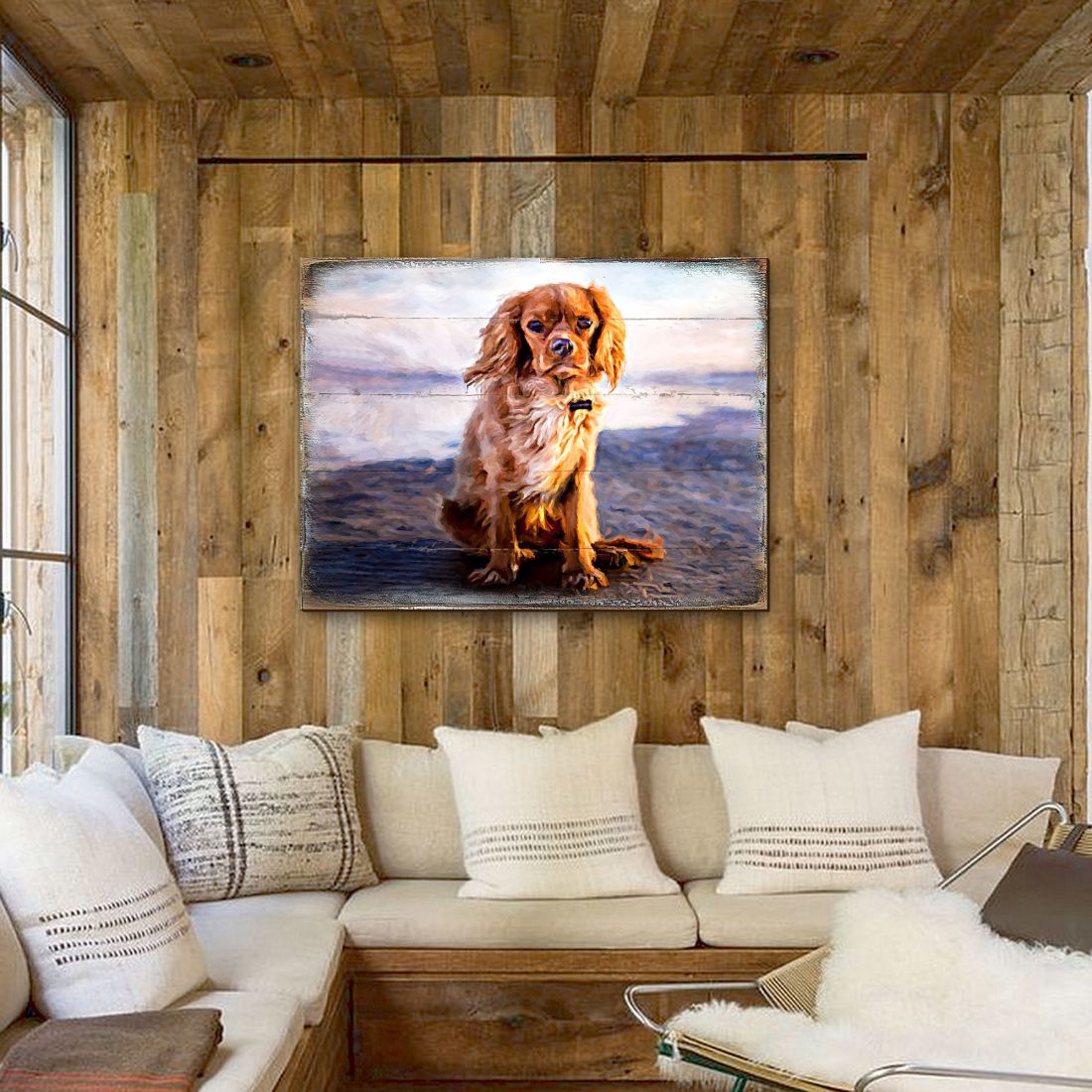 Arte de pared de madera con diseño de perro pequeño Alodie de Nature Wonders - Decoración para perros y gatos - 95345B