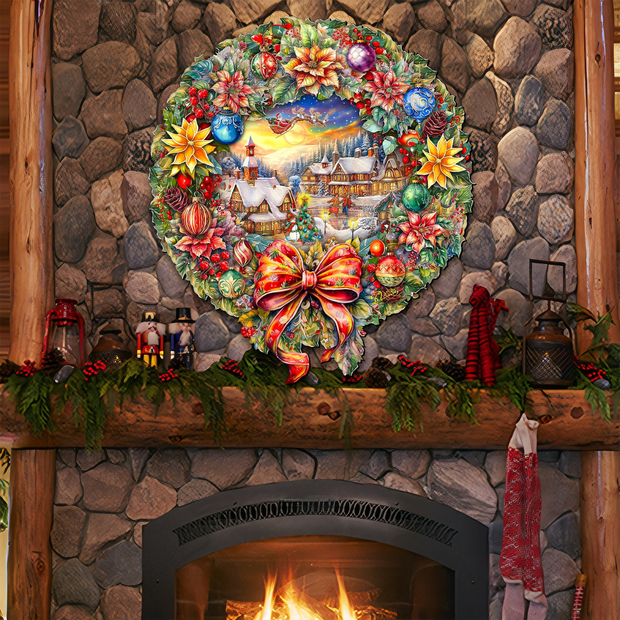 Christmas Wreath Holiday Door Decor by G. Debrekht - Christmas Decor - 8652802H