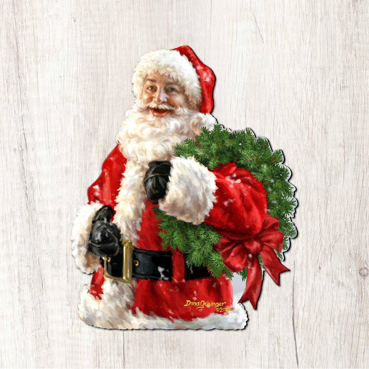 Corona navideña de Papá Noel para puerta de D. Gelsinger - Decoración navideña de muñeco de nieve de Papá Noel - 8461015H-1513