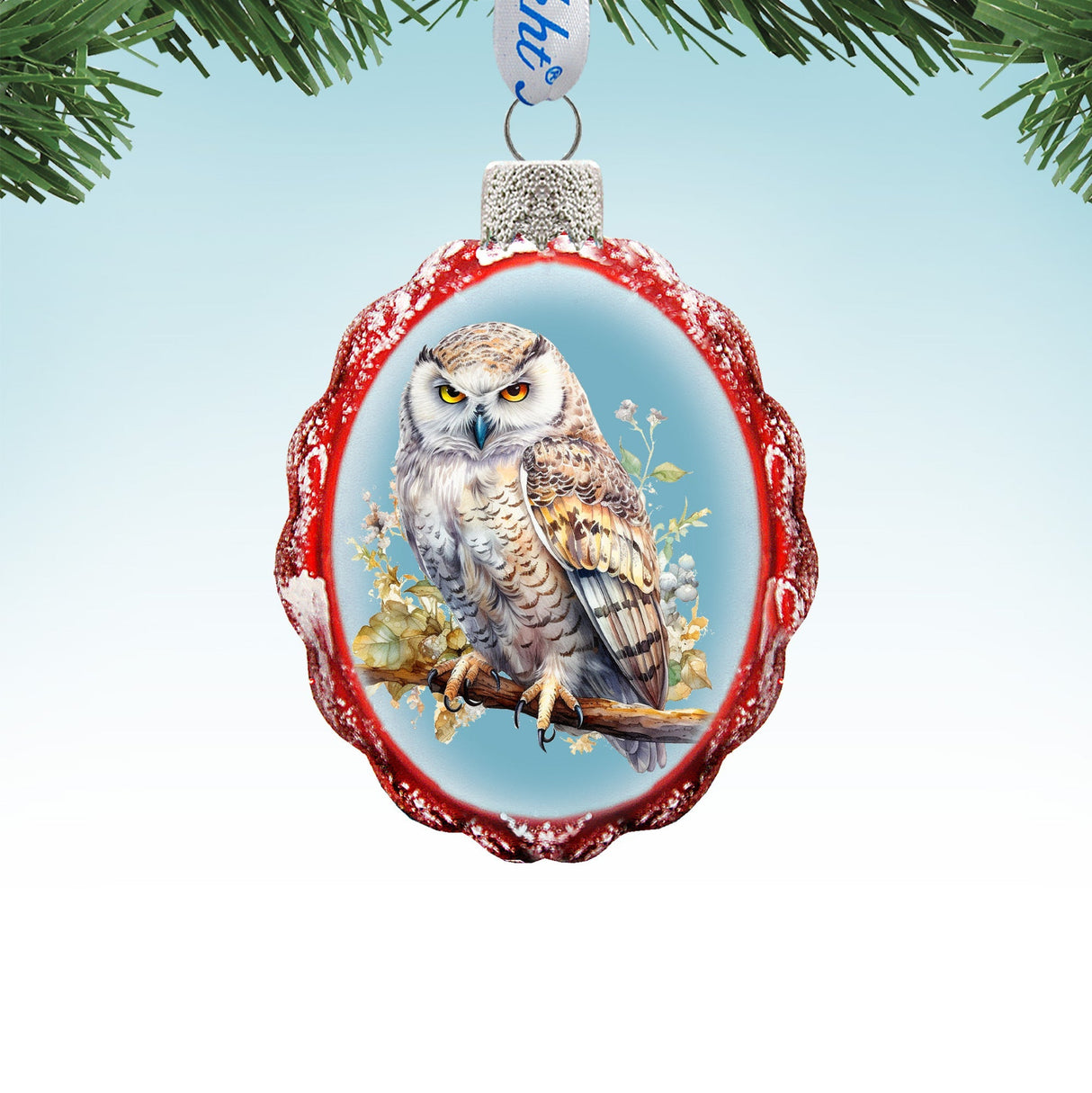 White Owl Mercury Glass Ornaments by G. Debrekht - Wildlife Holiday Decor - 776002