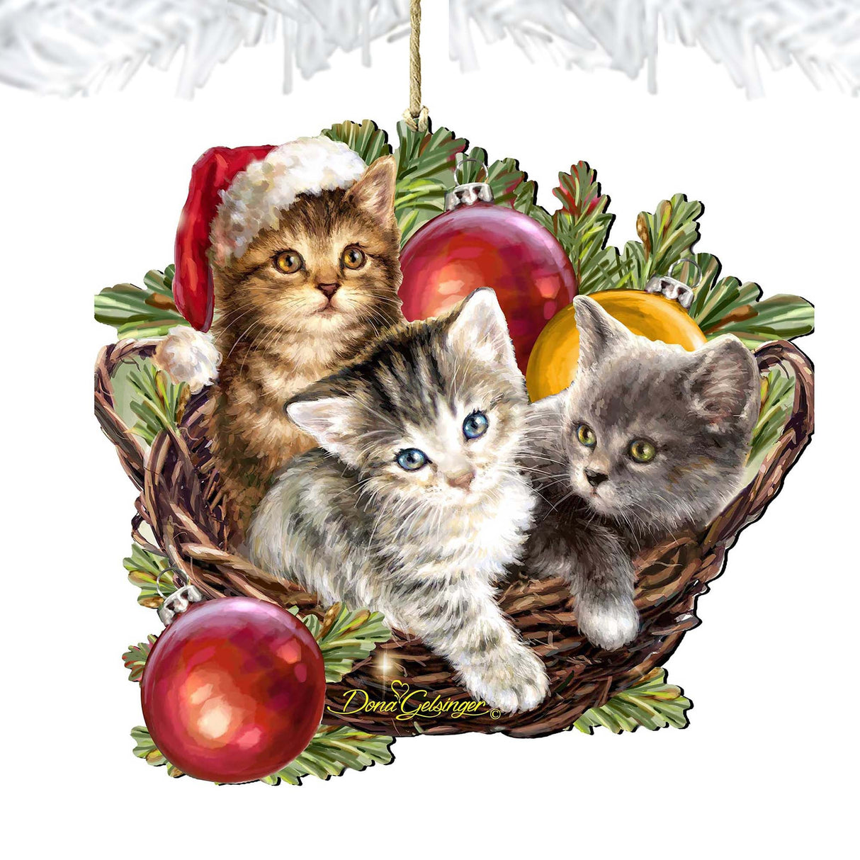 Christmas Kittens Wooden Ornaments by Gelsinger - Christmas Decor - 8161027-1-1607