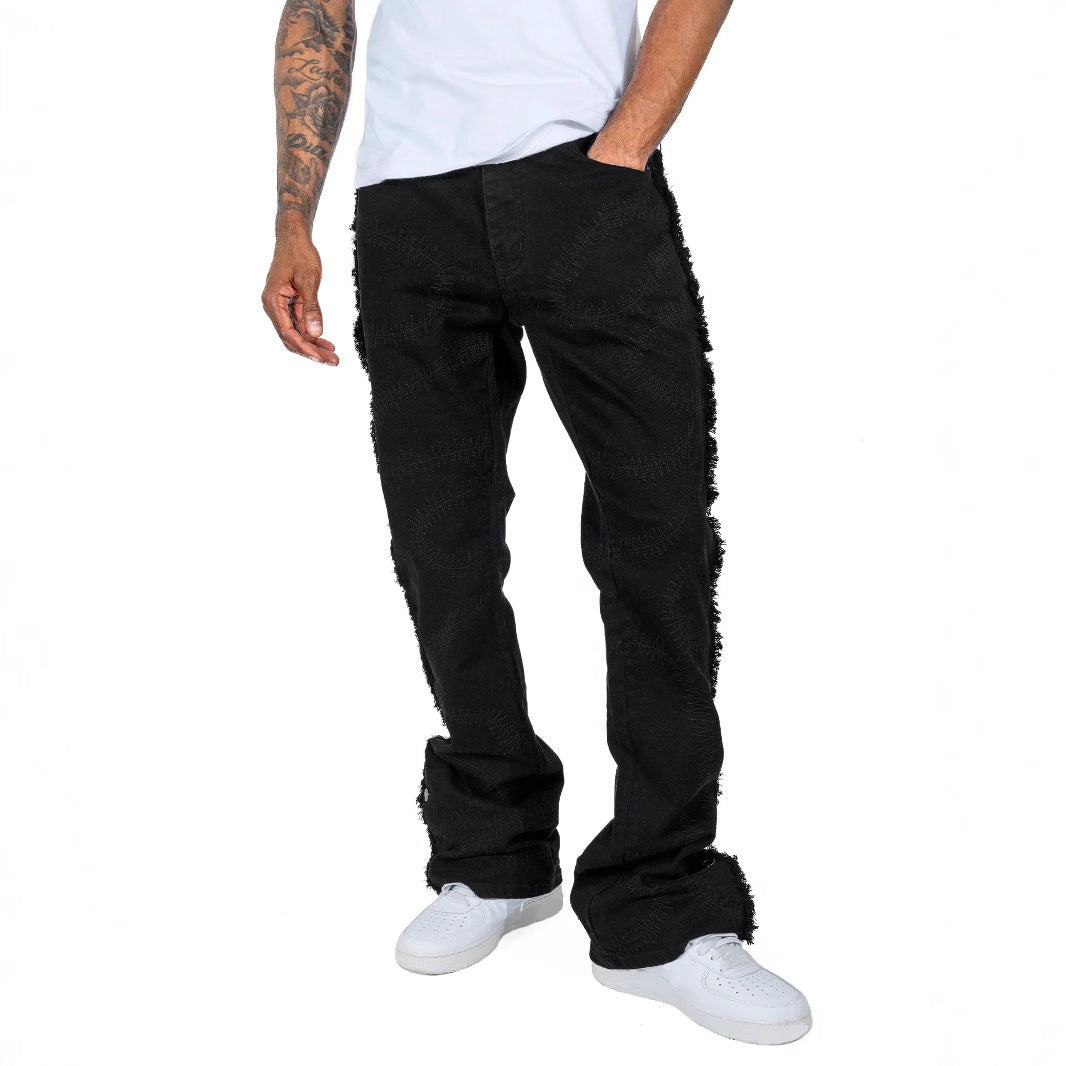 Men's Trousers Slightly Stretch Embroidered Jeans - Lootquake