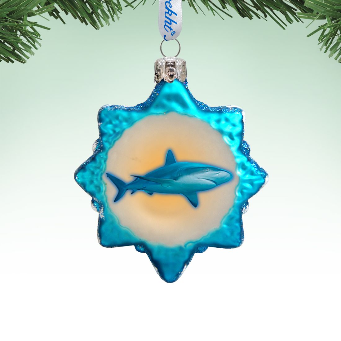 Shark Mercury Glass Ornament by G. DeBrekht - Coastal Holiday Decor - 776287
