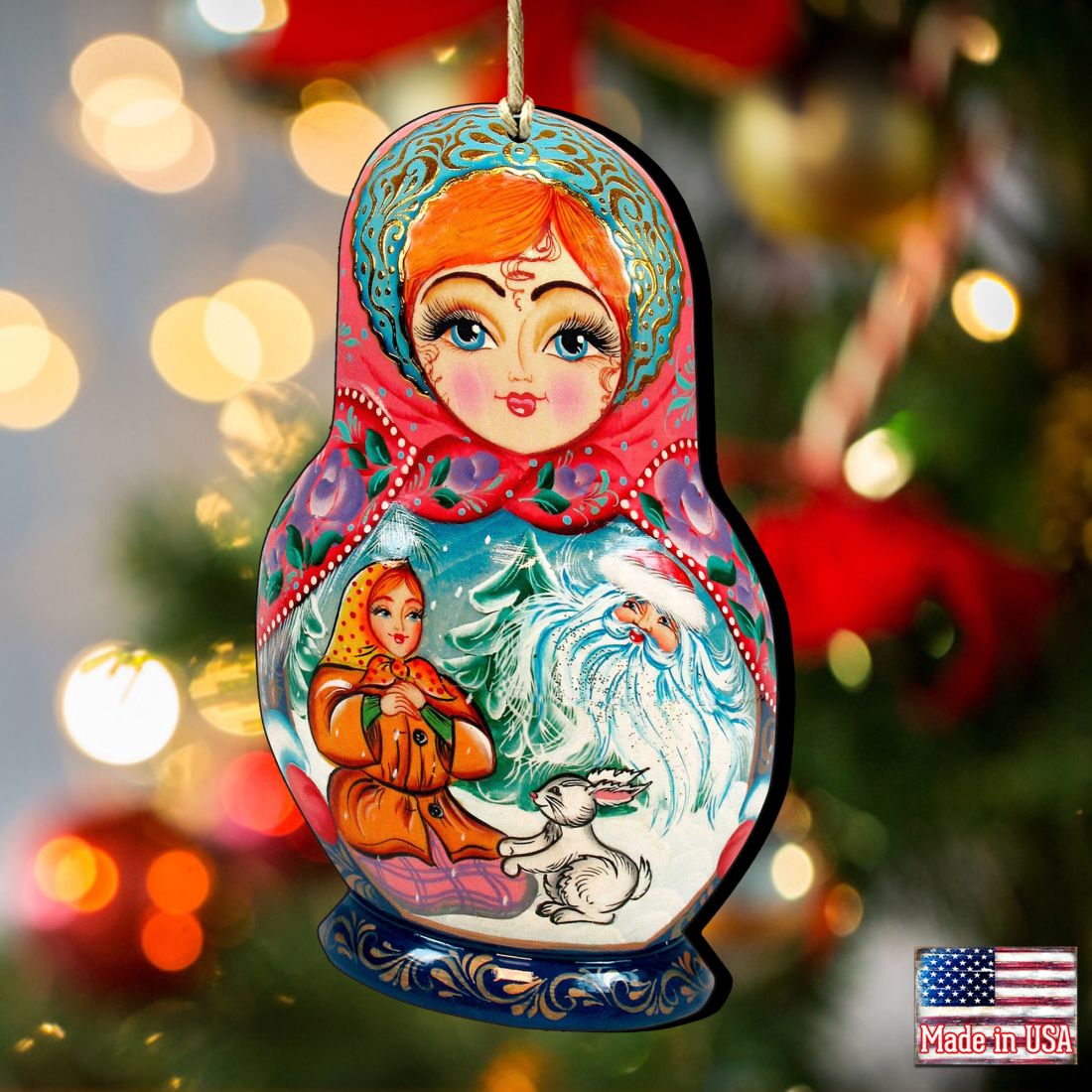 Morozko Nesting Doll Wooden Ornaments by G. DeBrekht - Christmas Decor - 8115951