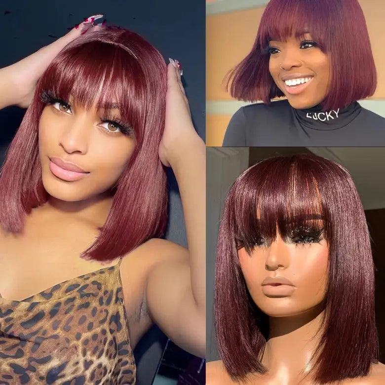 Bangs Short Hair Wig Breathable And Natural - Lootquake