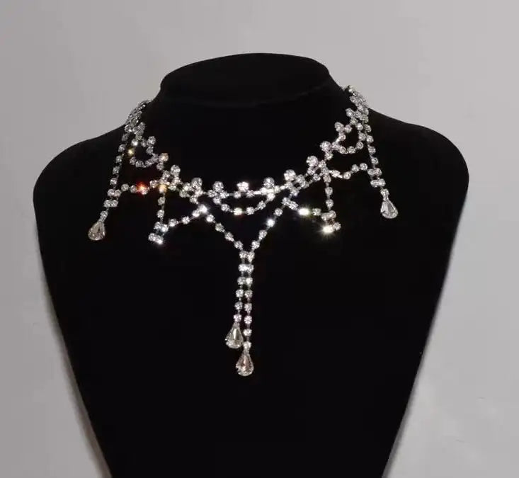 2025 New High End Design Full Diamond Water Diamond Necklace - Lootquake