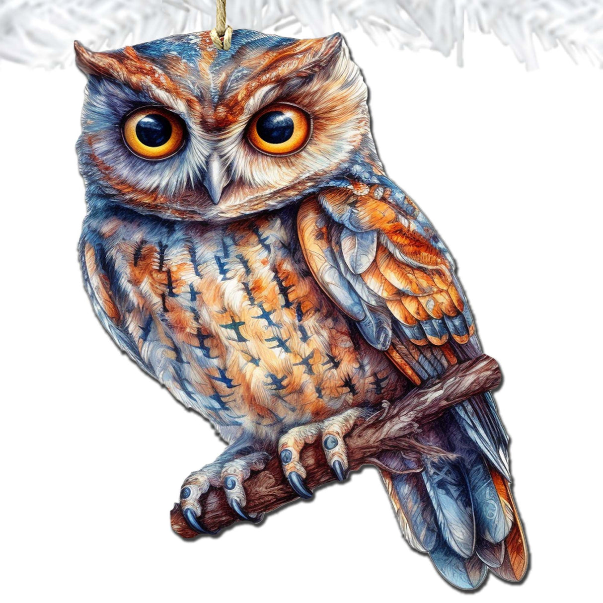 Adornos de madera de búho cornudo de Alaska de G.Debrekht - Decoración navideña con temática de vida silvestre - 8710004-2