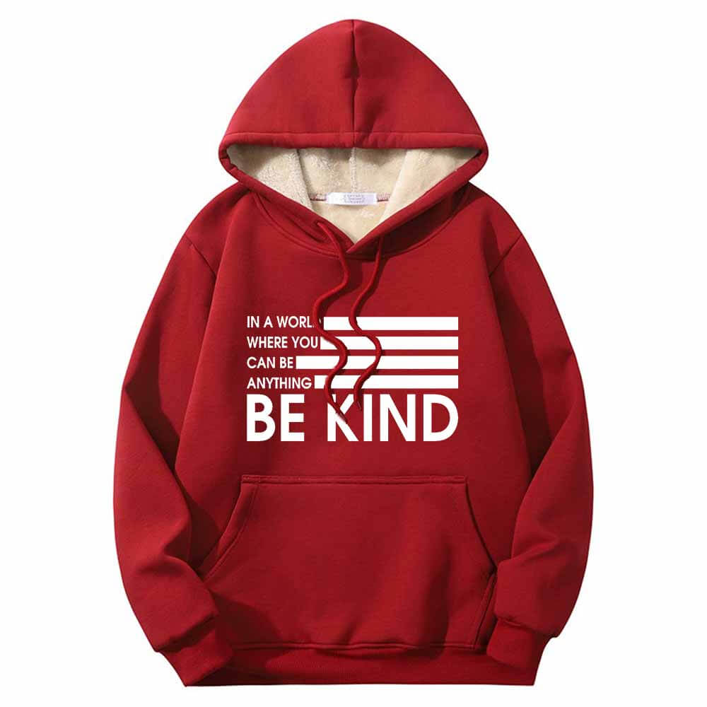 Sudadera con capucha y forro polar Sherpa con la bandera estadounidense "Be Kind"