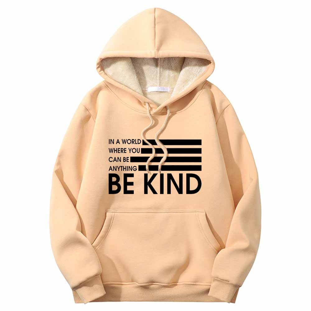 Sudadera con capucha y forro polar Sherpa con la bandera estadounidense "Be Kind"