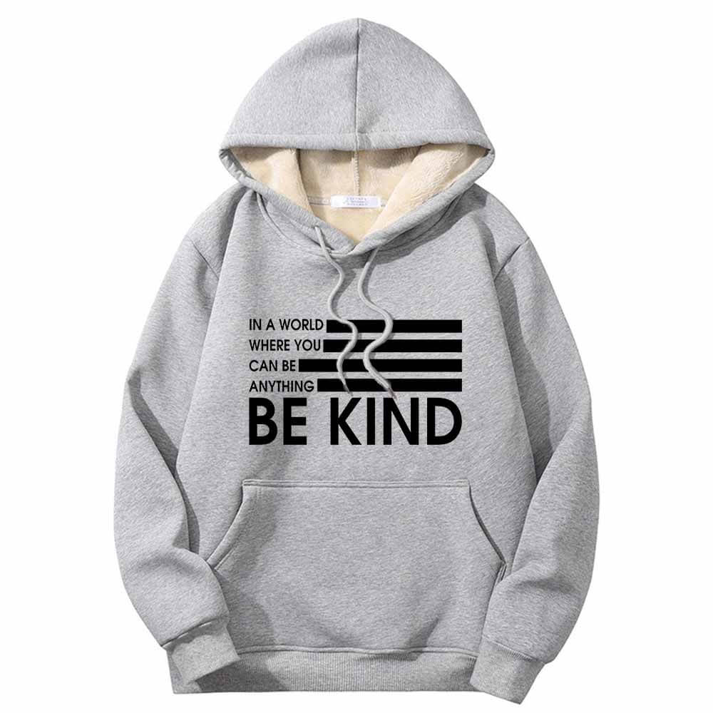 Sudadera con capucha y forro polar Sherpa con la bandera estadounidense "Be Kind"