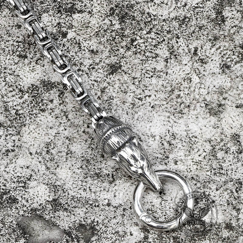 Pulsera de acero inoxidable con hebilla de cabeza de oso