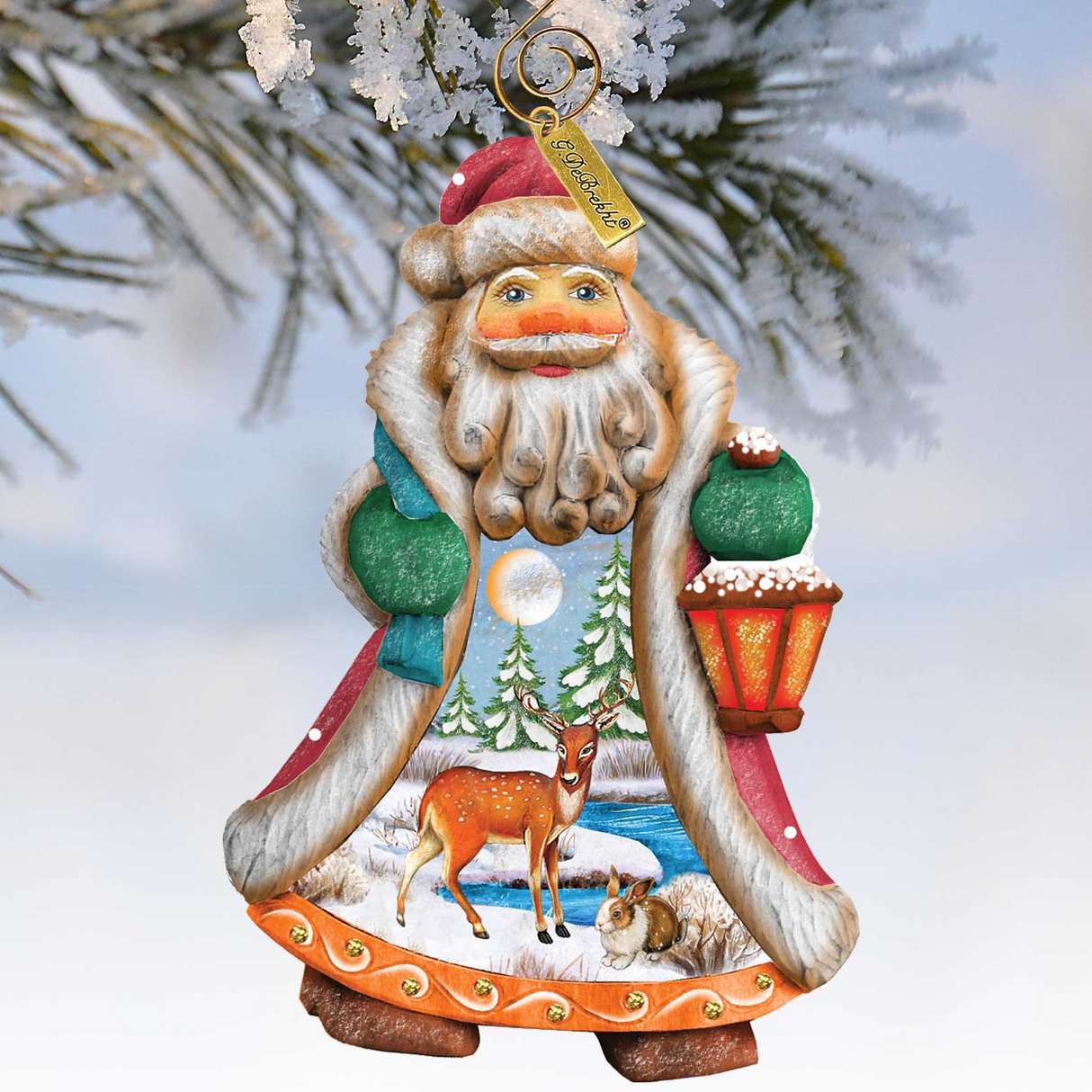 Santa Quiet Day Sculpted Hand-Painted Christmas Figurine by G. DeBrekht - Christmas Santa Snowman Decor - 661411