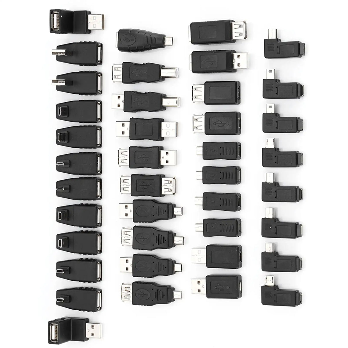 Pack of 40 Multiple USB2.0 Adapters Angled Mini Micro Type B Male Female Converters Connectors - Lootquake