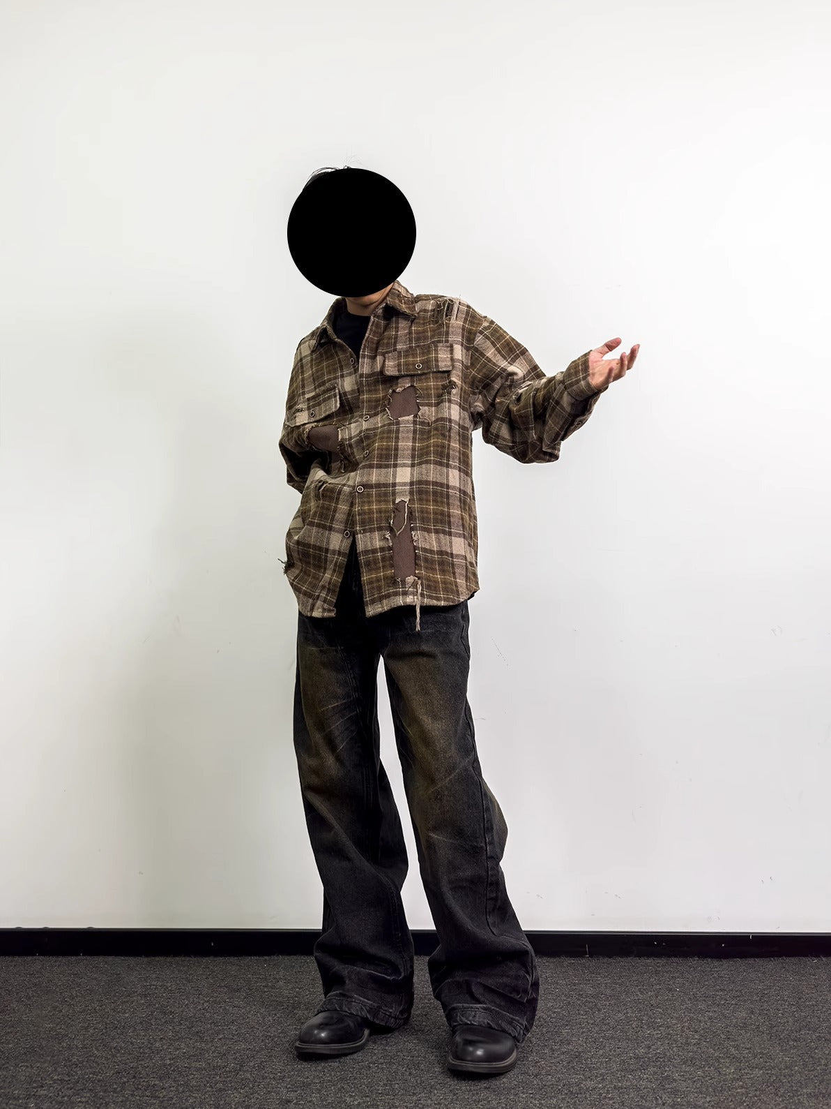 Niche Retro Washed Straight Deconstructed Jeans - Lootquake