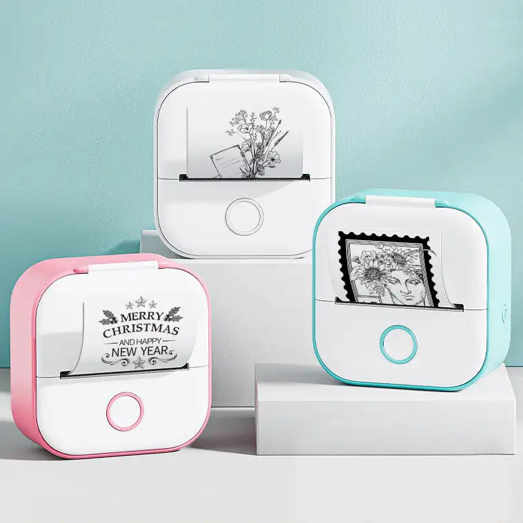 Portable Mini Printer for Students and Hobbyists, Bluetooth Thermal Label Printer - Lootquake