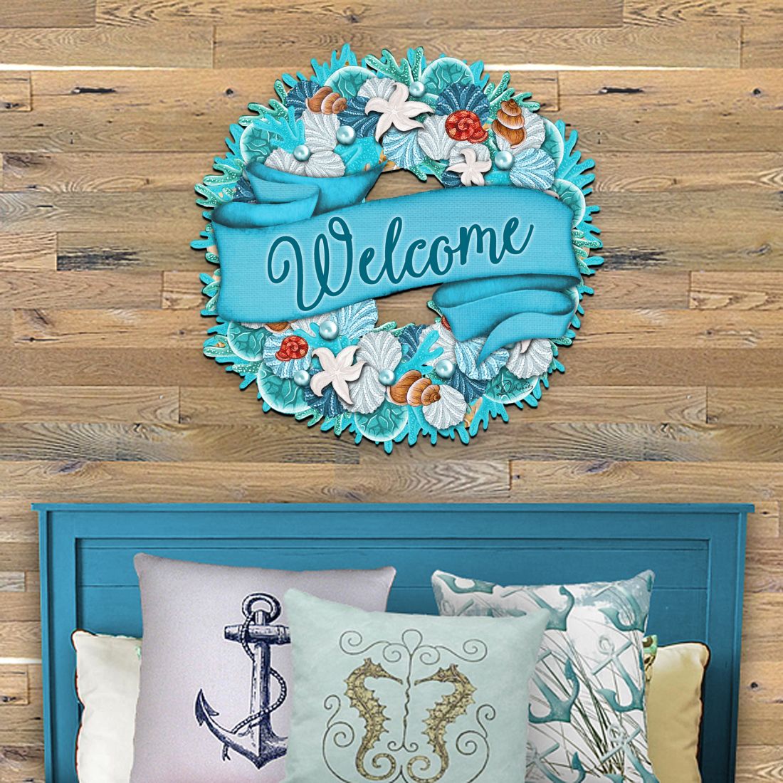 Coastal Holiday Door Wreath by G. DeBrekht - Coastal Holiday Decor - 8185306-2H