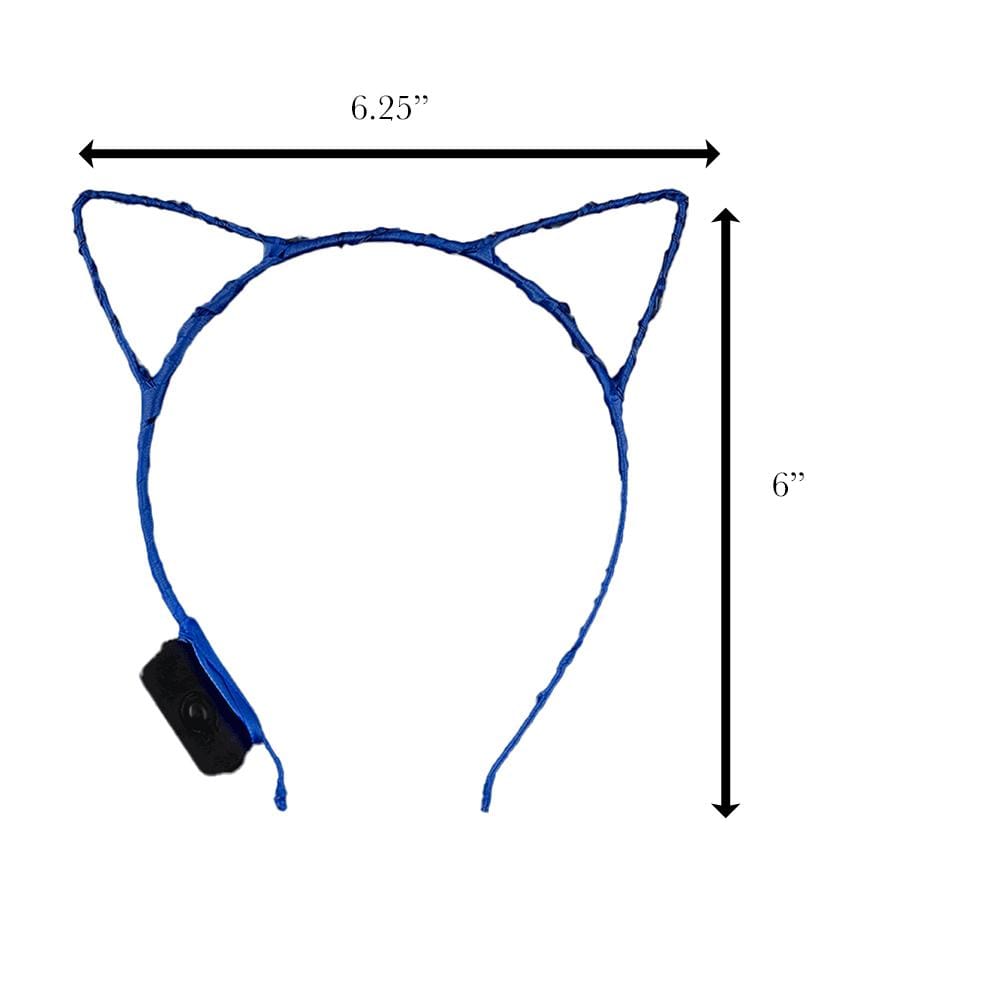 Blue LED Kitty Cat Ear Headband-3