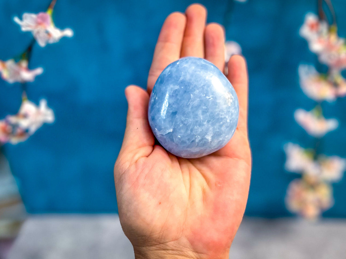 BLUE CALCITE Palm Stones