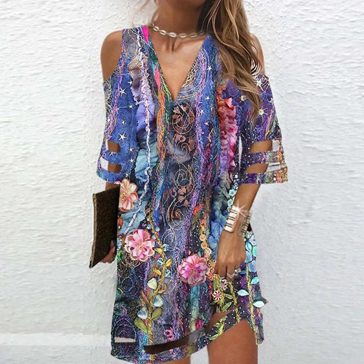 Boho Chic V-Neck Tie Dye Dresses