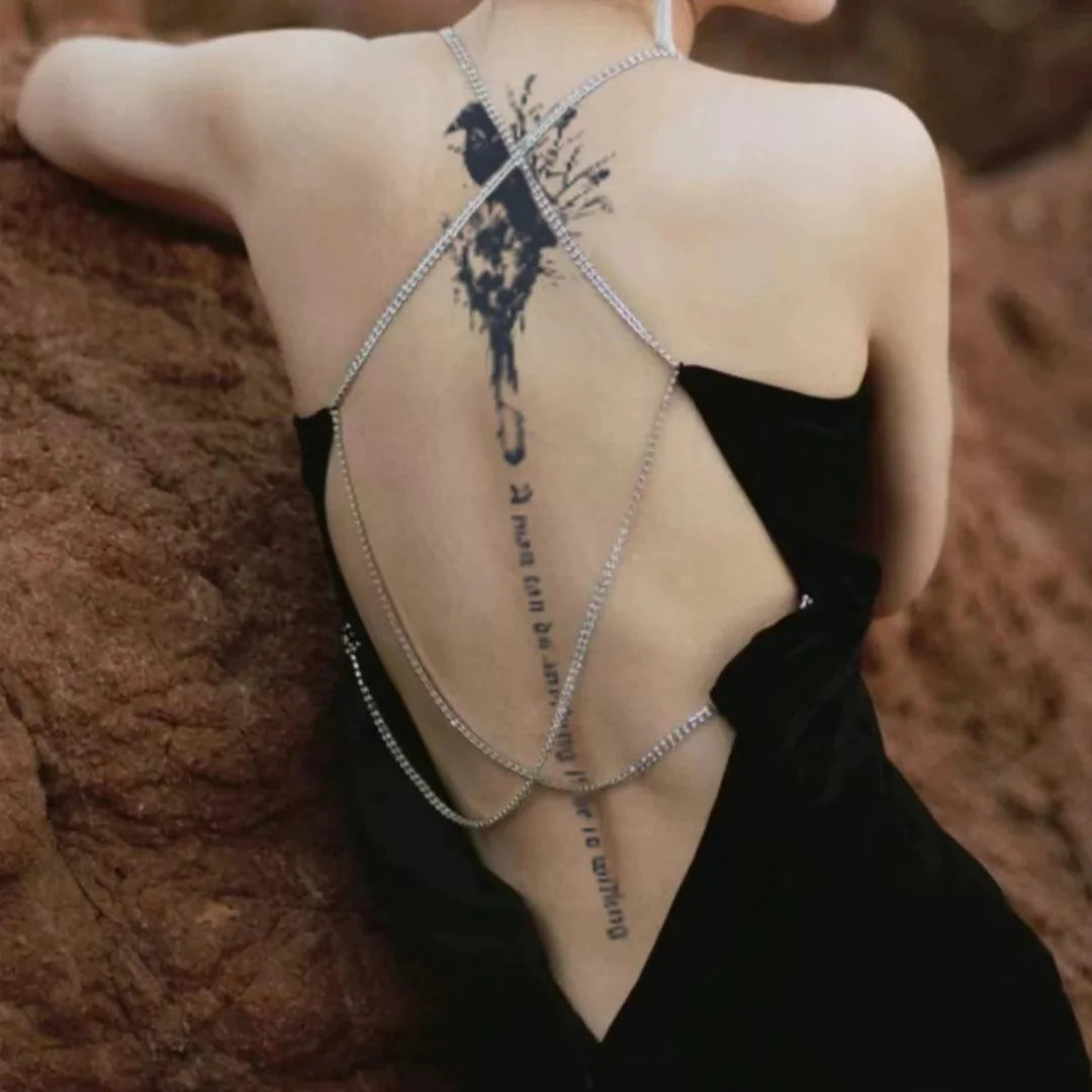 Botanical Spine Tattoo Decal