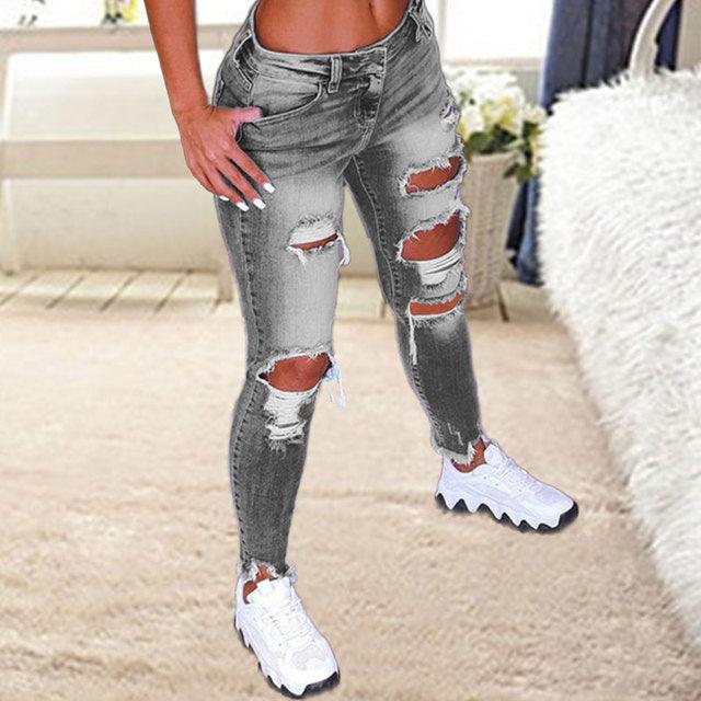 Brushed Denim Cargo Pants for Women - Stretchy, Stylish, and Versatile Fit