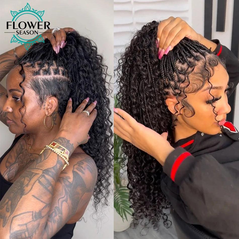 Burmese Boho Braids - Double Drawn Curly Bulk Human Hair Extensions for Braiding - 3 Bundles