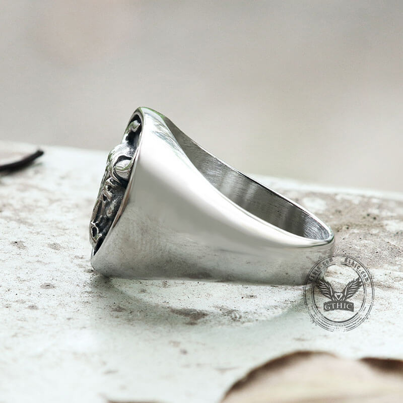 Bull Stainless Steel Signet Animal Ring