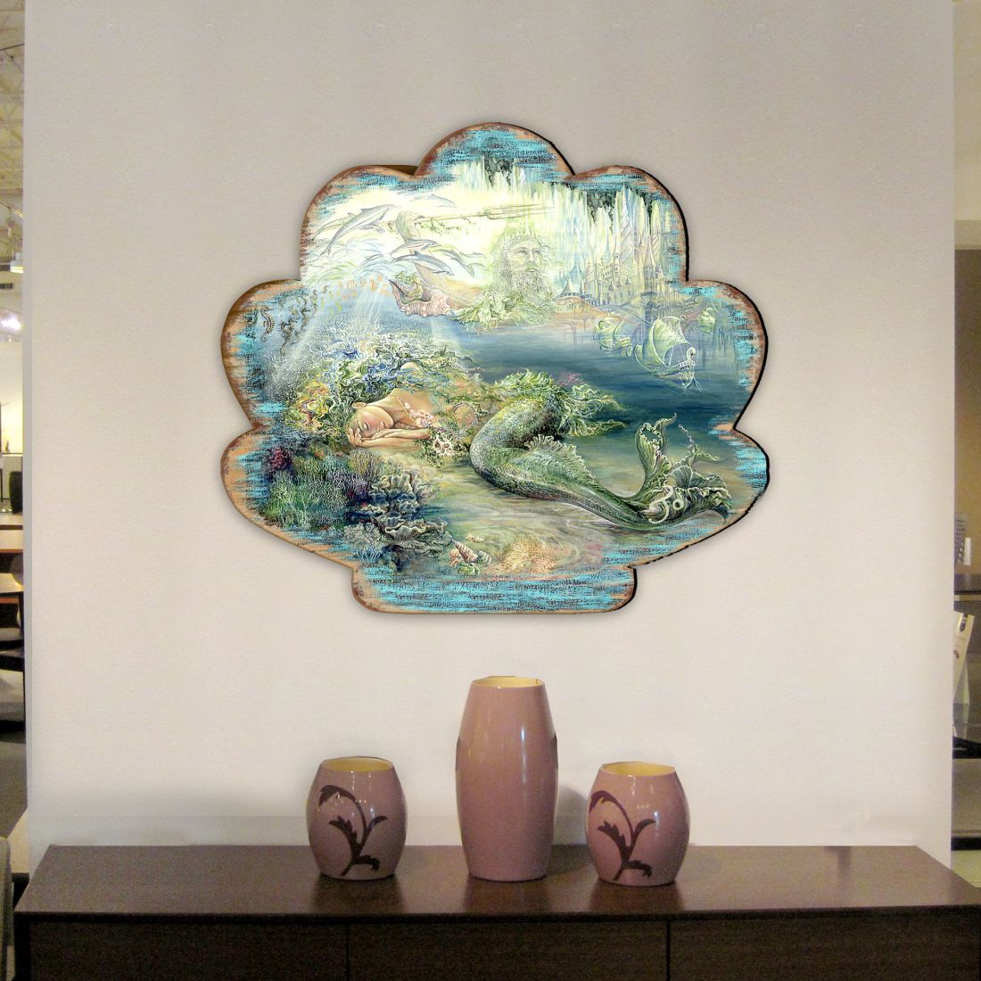 Dreams of Atlantis Wall Hanger by Josephine Wall - Coastal Sea-Life Decor - 8472102H-JW