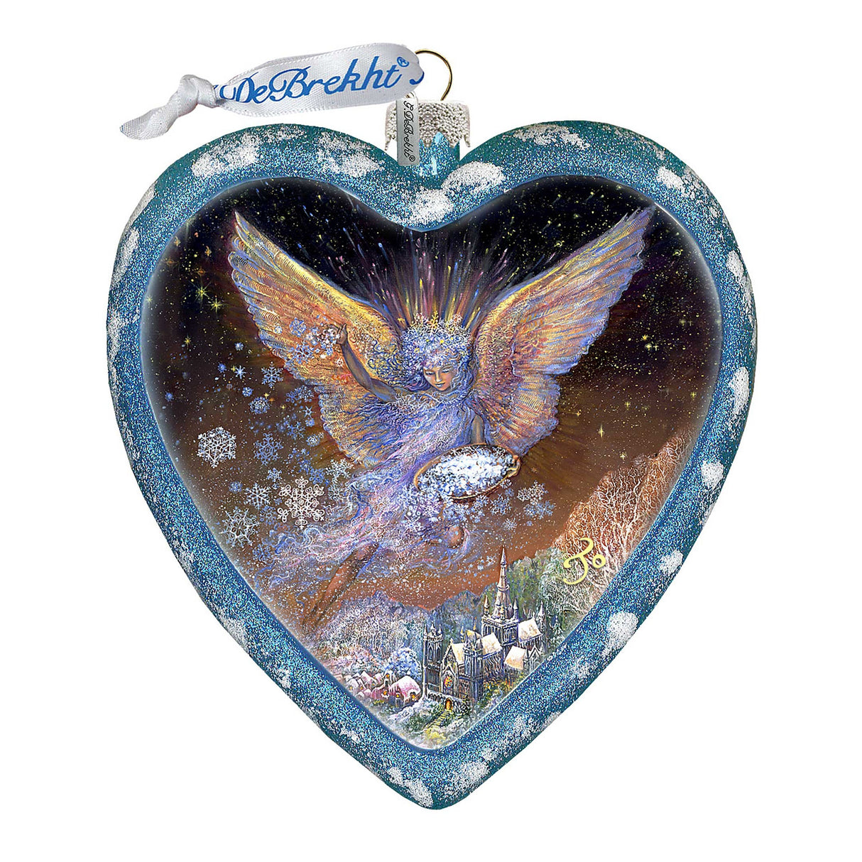 Wings of Love Glass Ornament Limited Edition by Josephine Wall - Nativity Holiday Decor - 738-407-JW