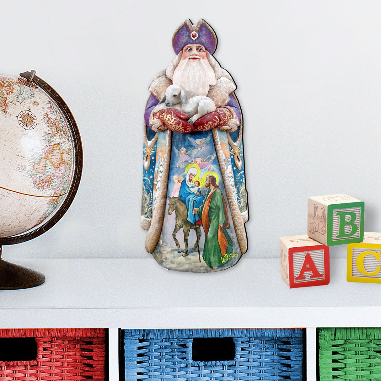 Decoración para puerta con Santa Claus y los Ángeles Guardianes de G. DeBrekht - Decoración navideña - 811832H