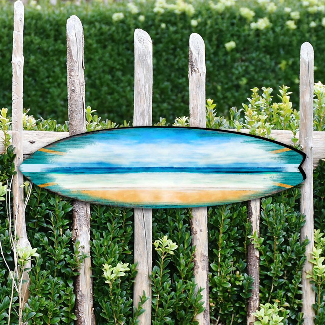 Ocean Surfboard Coastal Outdoor Decor Large Ornament by G. DeBrekht - Coastal Holiday Decor - 8490102MS