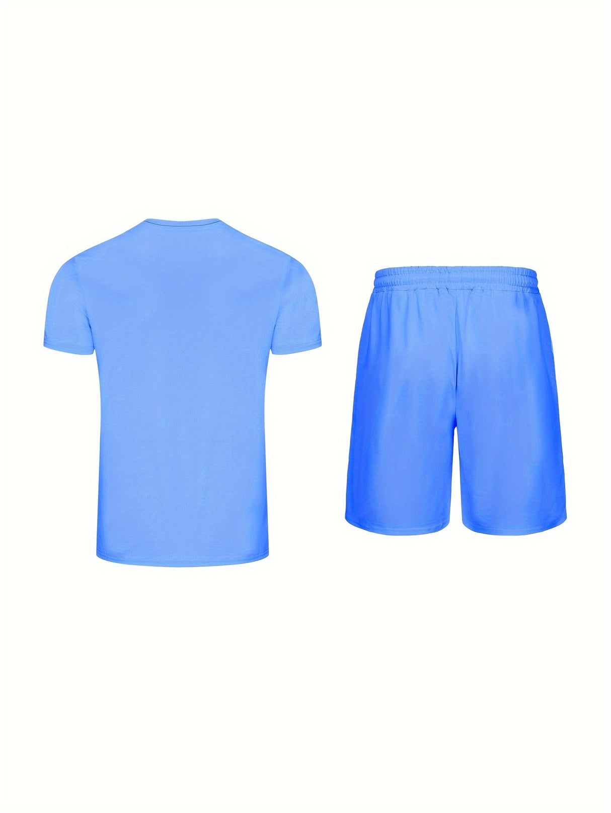 Men's Outfit, Solid Casual Crew Neck Short Sleeve T-Shirt & Drawstring Shorts 2-piece Set For Summer Outdoor Activities - Lootquake