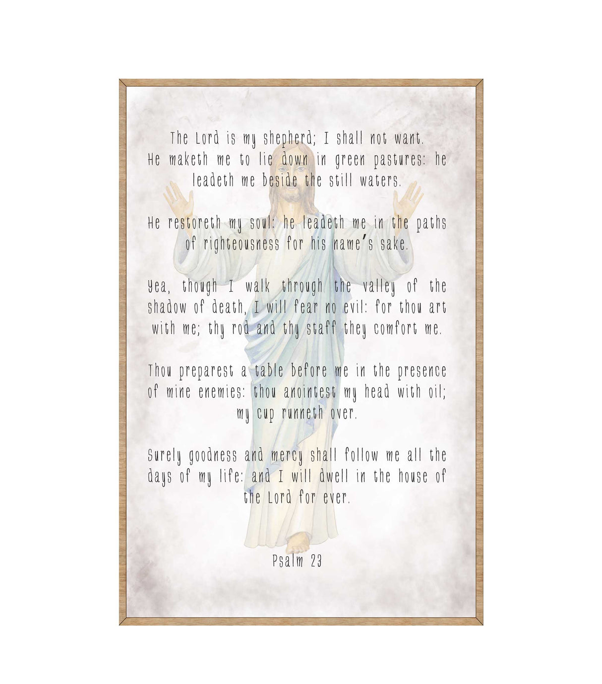 The Lord Is My Shepherd - Wooden Kitchen Blessing - PSALM 23 - Contemporary Decor - Religious Wall Art - Nursery Wall Art - 310334