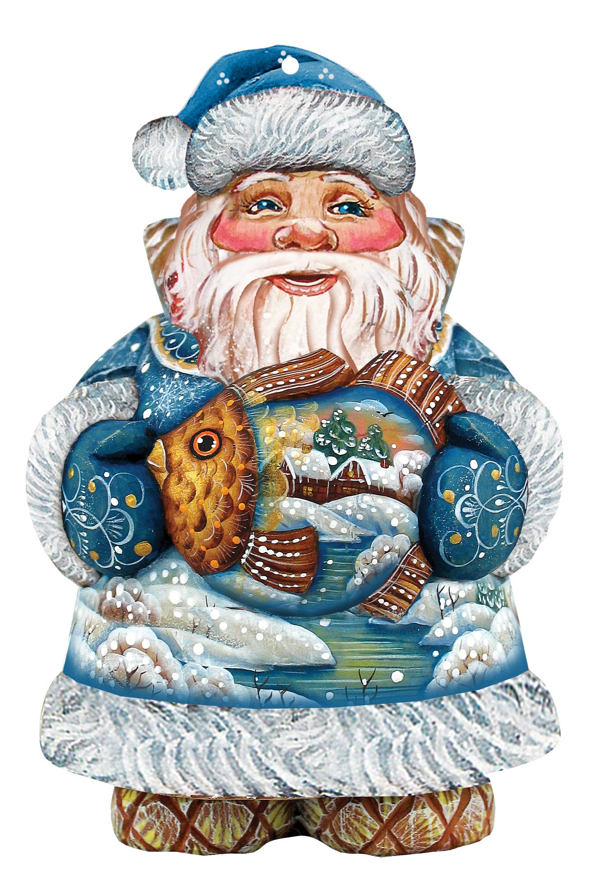 Goldfish Santa Christmas Door Decor by G. DeBrekht - Christmas Santa Snowman Decor - 8118201H