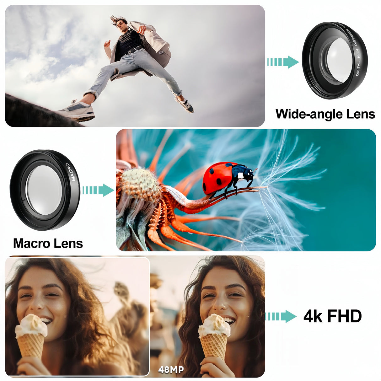 Cámara digital 4K de 48 MP y 16 aumentos con enfoque automático para fotografía y video, con wifi, pantalla IPS abatible de 3" y 180°, antivibración, compacta para vlogs, con tarjeta de 32 GB y 2 baterías.