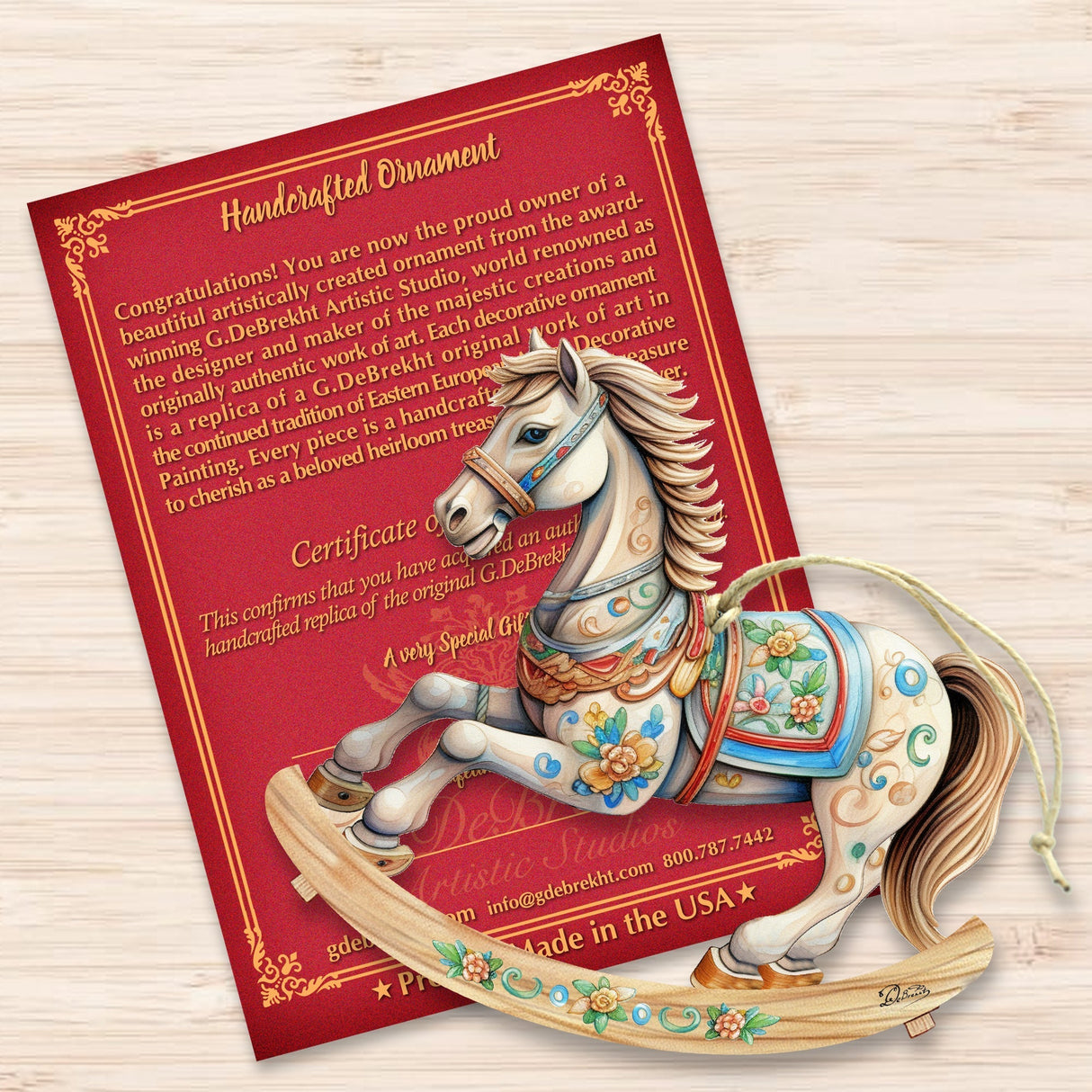 Rocking Horse Wooden Ornaments by G. Debrekht - Christmas Decor - 8100196-2