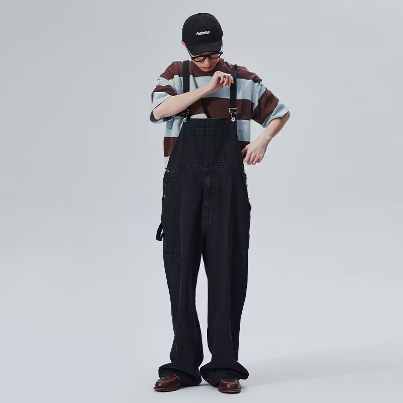 Jumpsuit Suspender Men's Business Shirt Wide Leg Pants - Lootquake