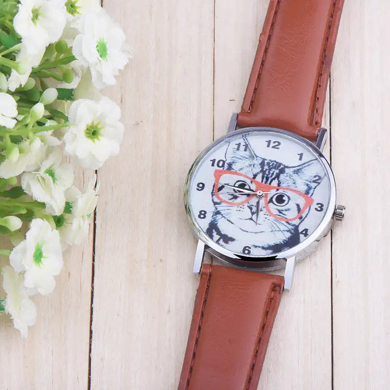 Cute Lady Simple Fashion Trendy Eyes Cat Digital Watch - Lootquake