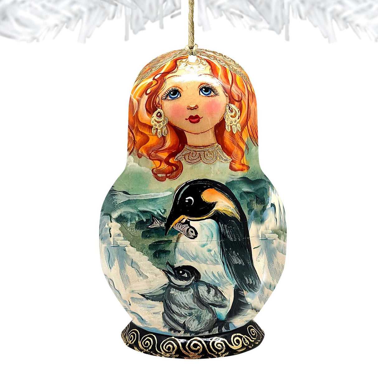 Adornos de madera Penguin Matreshka de G. DeBrekht - Decoración navideña - 8113811