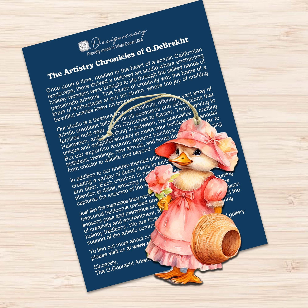 Easter Ducks Decorative Wooden Ornaments Set of 3 by G. Debrekht - Easter Decor - 8091043-S3